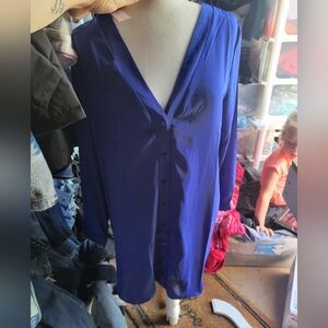 Three Eighty‎ Two NWT Size Large Blue Shirt Dress Ashton Button Front Mini
